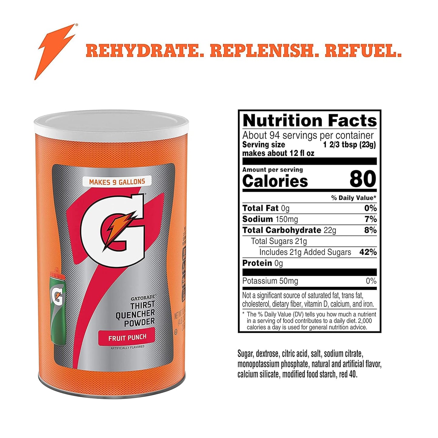 Gatorade Thirst Quencher Powder, Fruit Punch 76.5 oz.