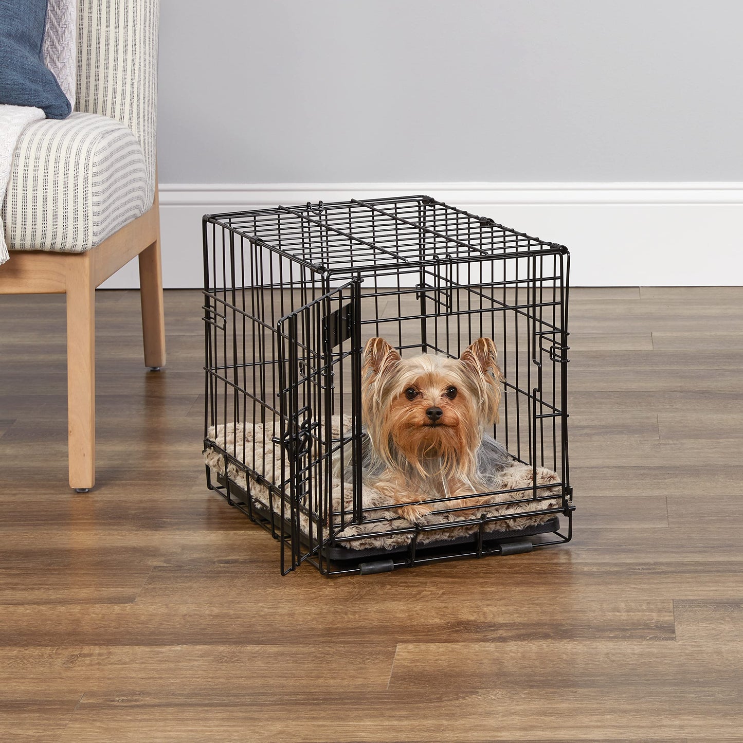 MidWest Homes for Pets Newly Enhanced Single Door iCrate Dog Crate, Includes Leak-Proof Pan, Floor Protecting Feet , Divider Panel & New Patented Features-UPStoxs