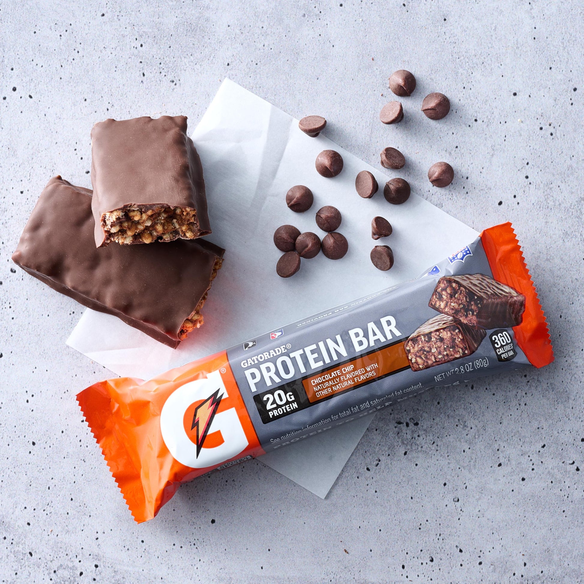 Gatorade Whey Protein Recover Bars, Chocolate Chip, 2.8 ounce(Pack of 12)-UPStoxs