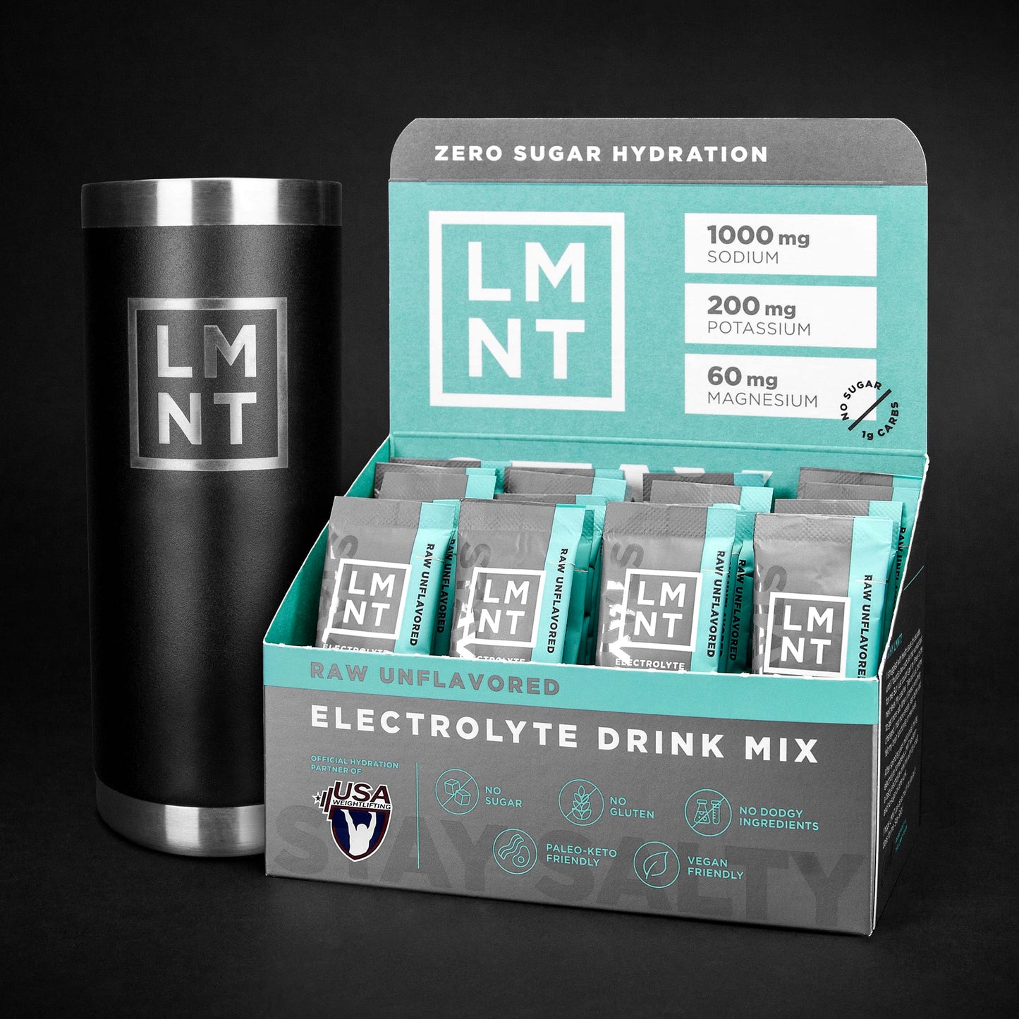 LMNT Zero Sugar Electrolytes - Raw Unflavored Salt | Drink Mix | 30 Count-UPStoxs