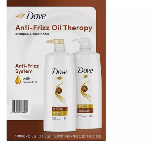 Dove Anti-Frizz Oil Therapy Shampoo & Conditioner, 40 fl. oz., 2 pk.