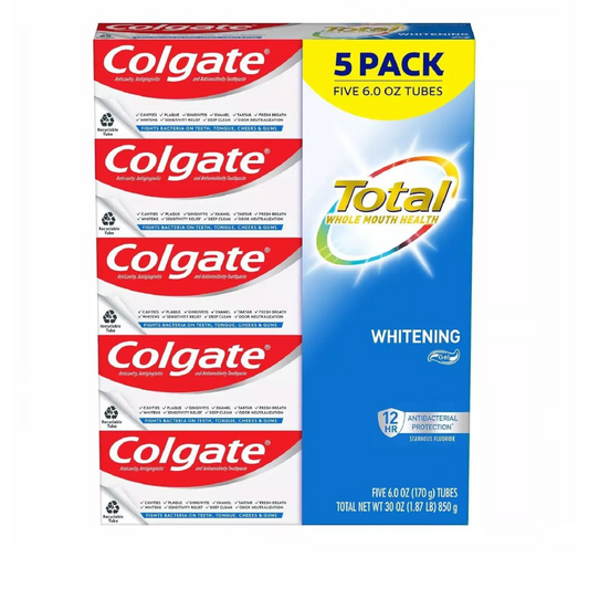 Colgate Total Whitening Gel Toothpaste, 6 oz., 5 pk.