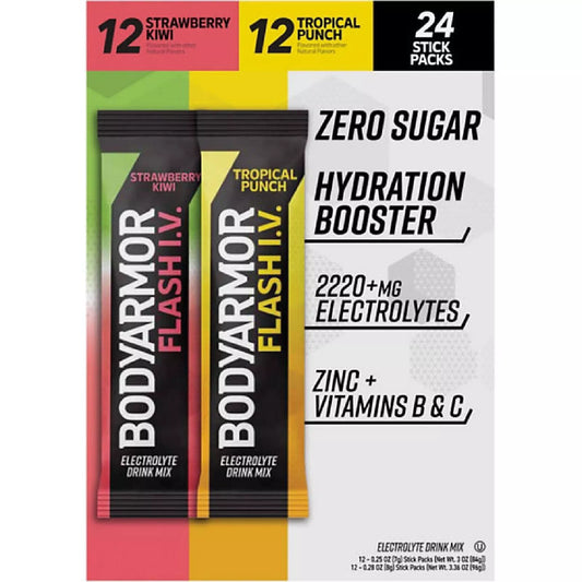 BODYARMOR Flash I.V. Electrolyte Powder Sticks Variety Pack 24 pk.