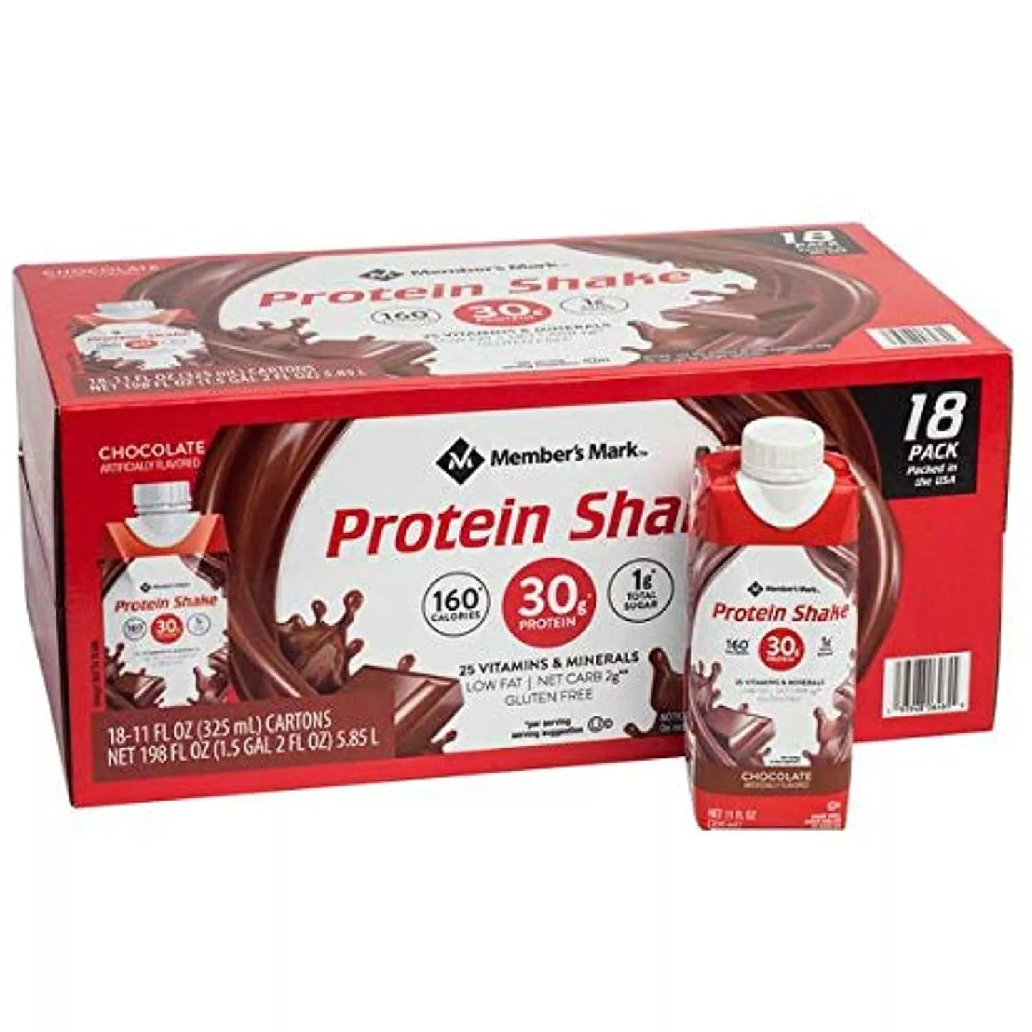 Member's Mark 30g High Protein Shake, Chocolate, 11 fl. oz., 18 pk.