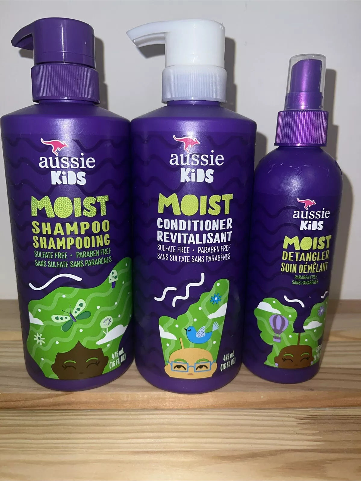 Aussie Kids Moist Shampoo, Conditioner and Detangler Pack