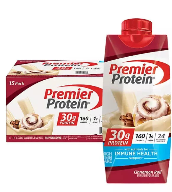 Premier Protein 30g High Protein Shake, Cinnamon Roll 11 fl. oz., 15 pk.