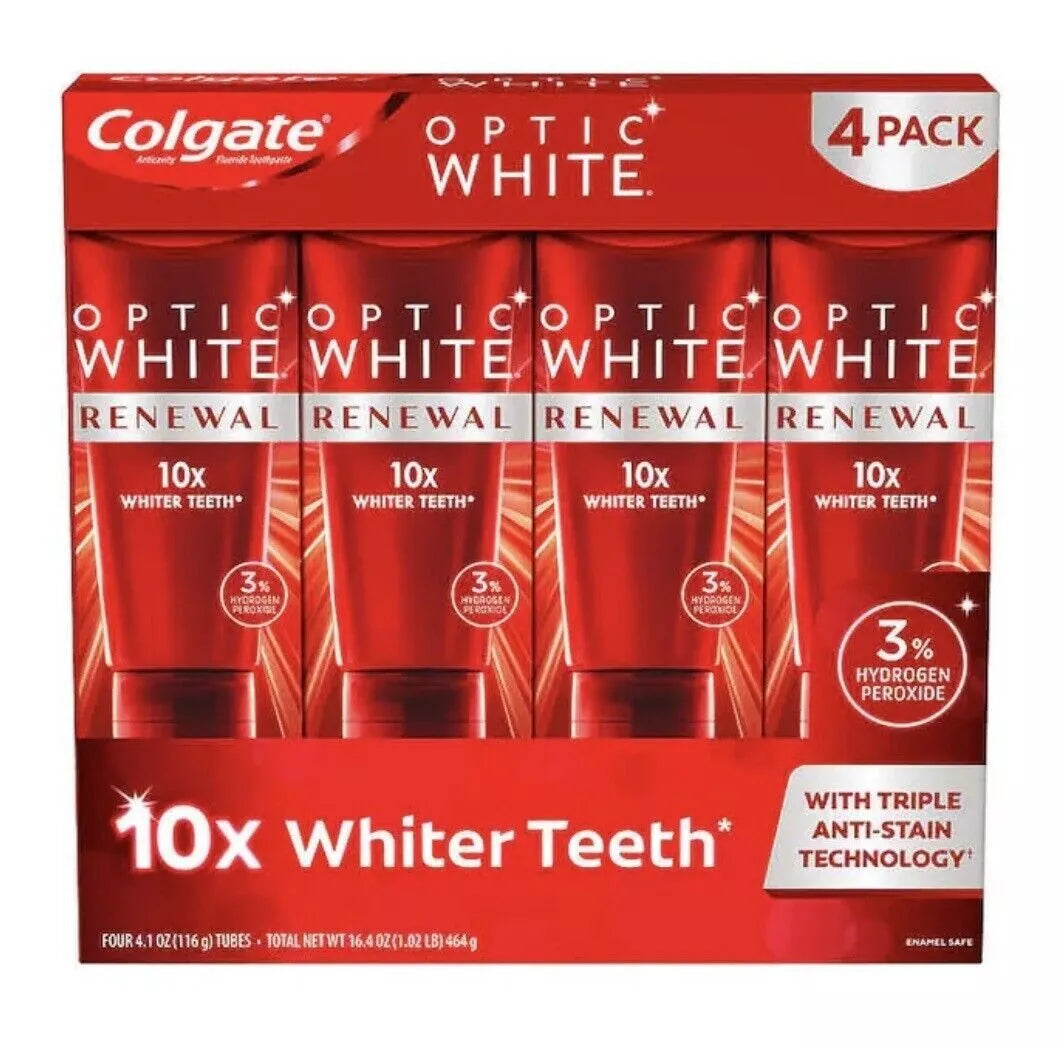 Colgate Optic White Renewal Whitening Toothpaste, 4.1 oz., 4 pk.