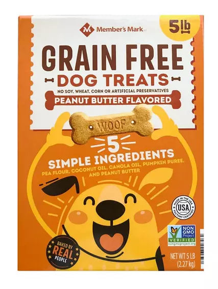 Member's Mark Grain-Free Dog Treat Biscuits, Peanut Butter Flavored, 80 oz.