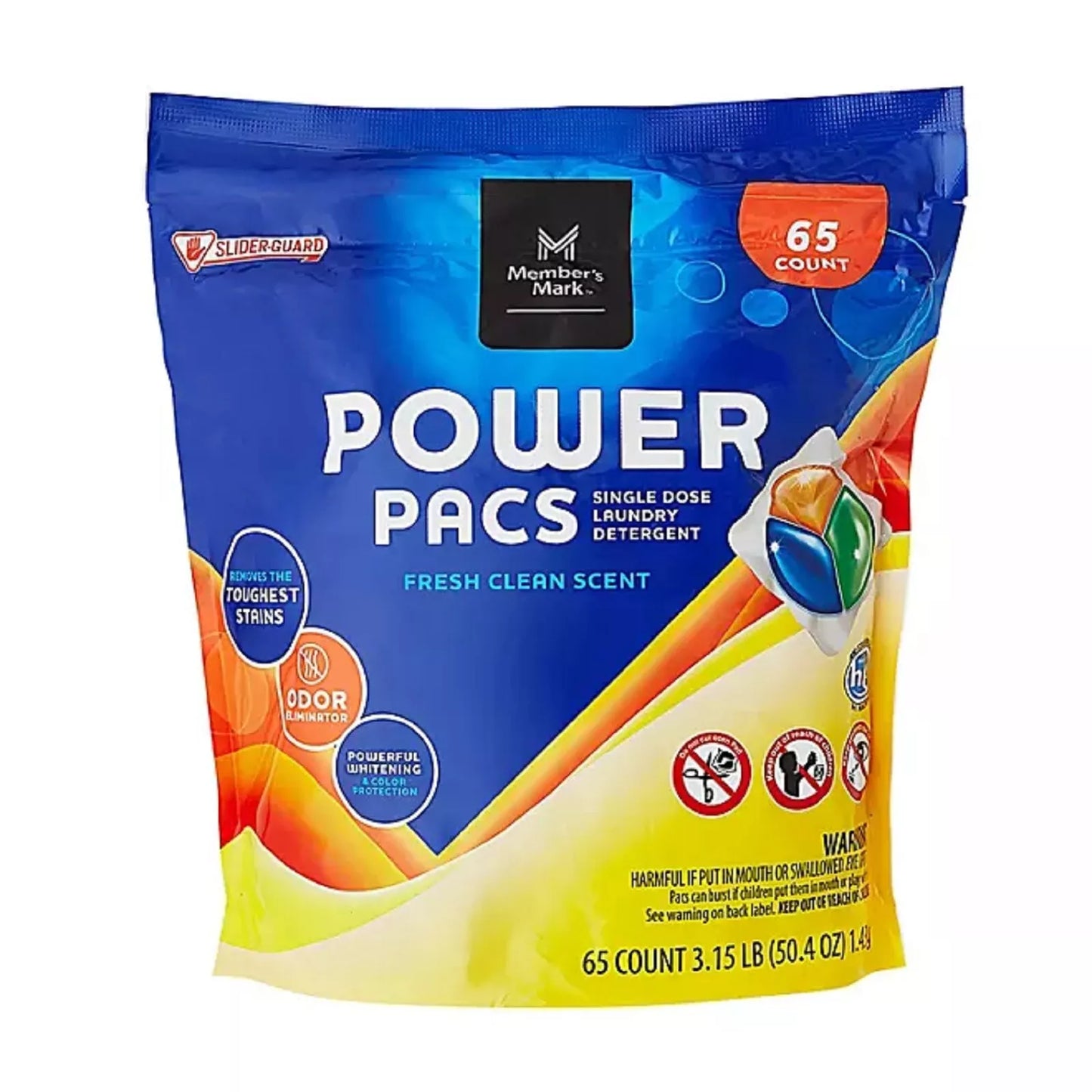 Member's Mark Laundry Detergent Power Pacs, Fresh Clean Scent 130 ct.