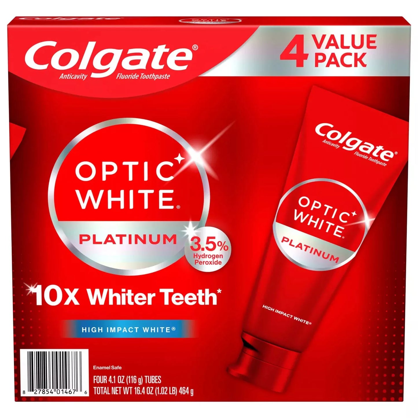 Colgate Optic White Platinum Teeth Whitening Toothpaste, 4.1 oz., 4 pk.