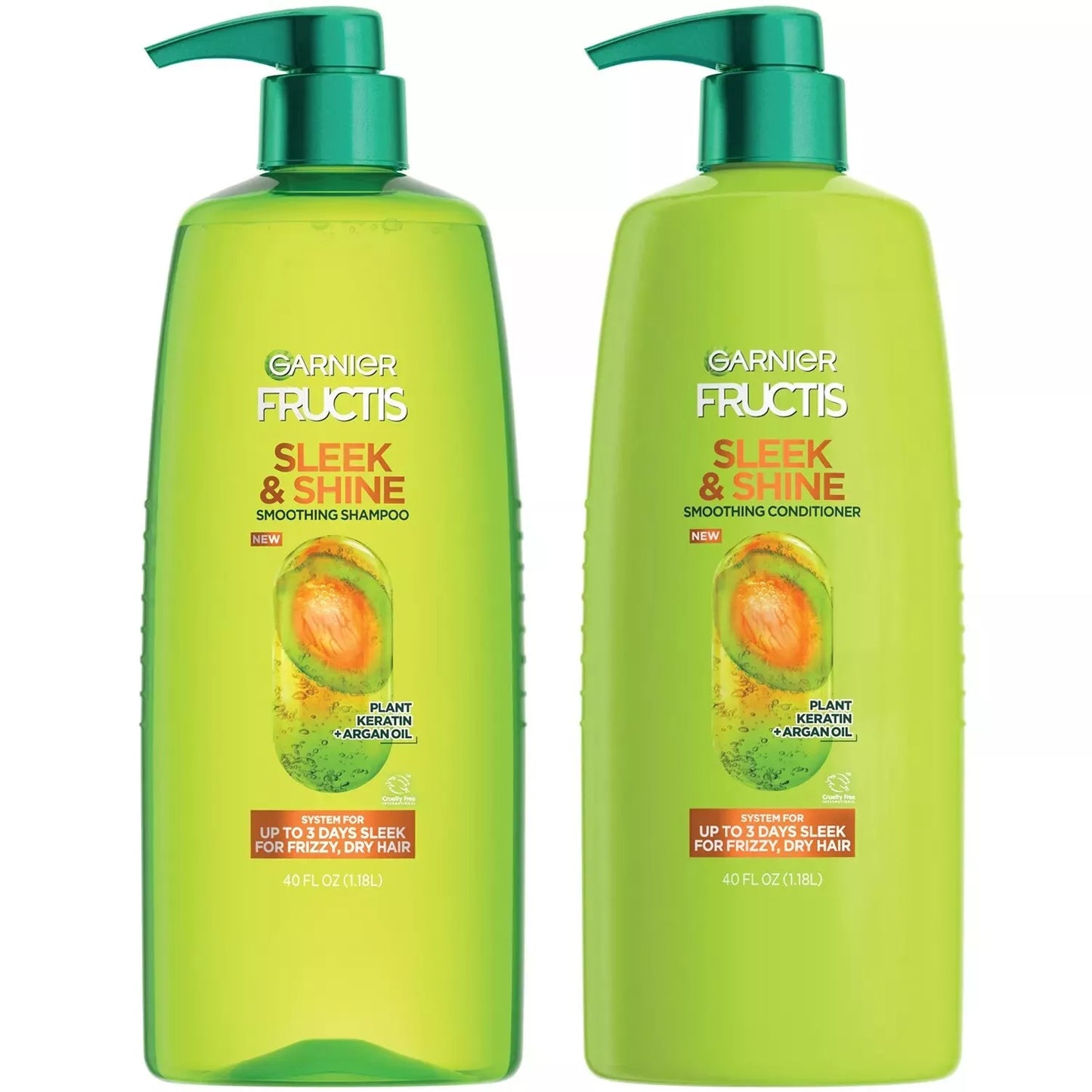 Garnier Fructis Sleek & Shine Shampoo & Conditioner, 40 fl. oz., 2 pk.