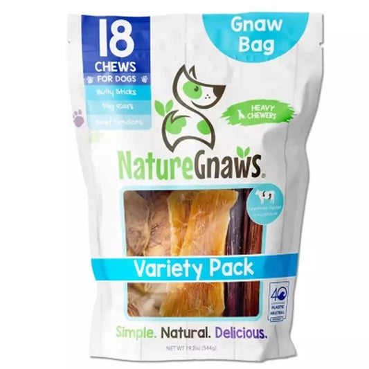 Nature Gnaws Dog Chews, Variety Pack, 18 ct., 19.2 oz.