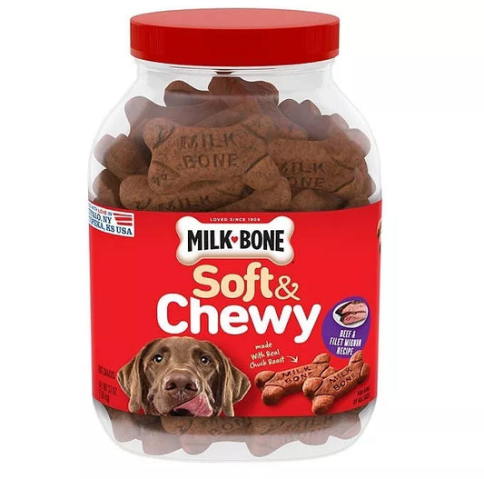 Milk-Bone Soft & Chewy Dog Treats, Beef & Filet Mignon 37 oz.