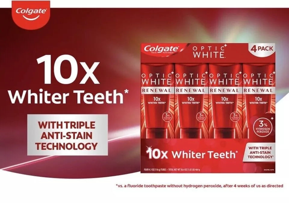 Colgate Optic White Renewal Whitening Toothpaste, 4.1 oz., 4 pk.