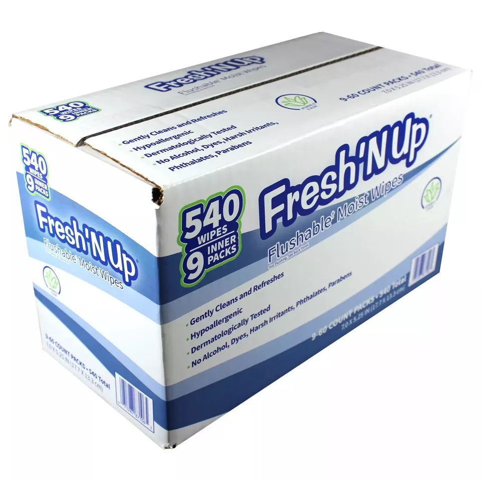 Fresh'N Up Flushable Wipes, Fresh Scent, 9 ct., 540 wipes