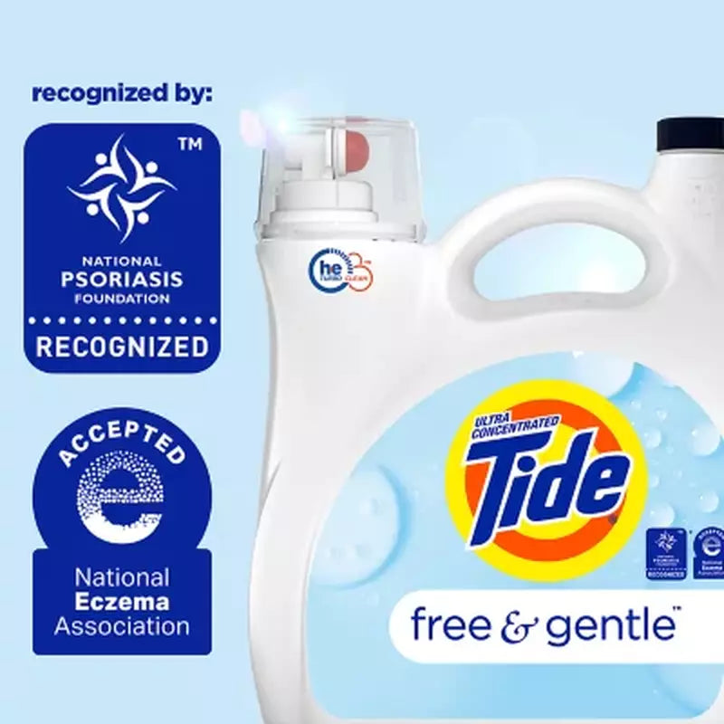 Tide Free & Gentle Liquid Laundry Detergent 170 fl. oz., 152 loads