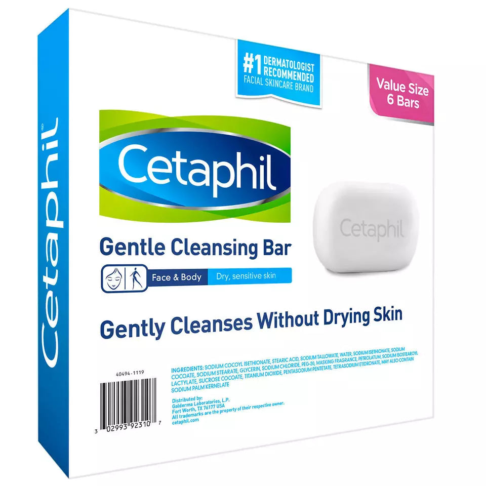 Cetaphil Gentle Cleansing Bar, 4.5 oz., 6 pk.