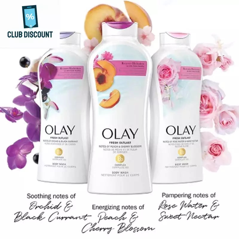 Olay Fresh Outlast Body Wash with Vitamin B3 Complex, 23.6 fl. oz., 3 pk.