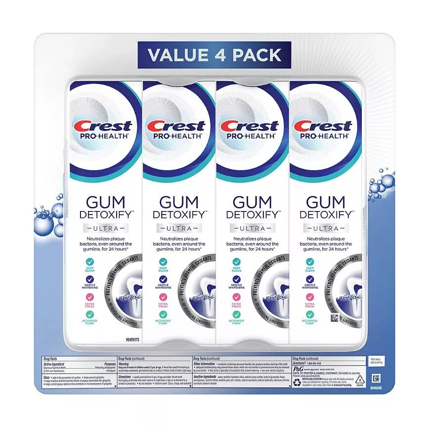 Crest Gum Detoxify Ultra Toothpaste, 4.7 oz., 4 pk.