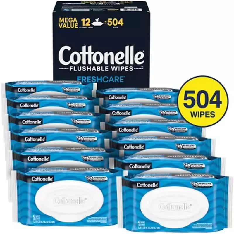 Cottonelle Freshcare Flushable Wipes 12 ct., 504 wipes