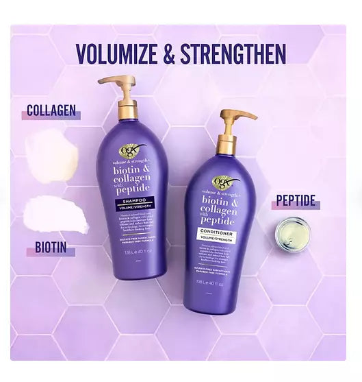 OGX Volume & Strength + Biotin & Collagen Shampoo, 40 fl. oz.