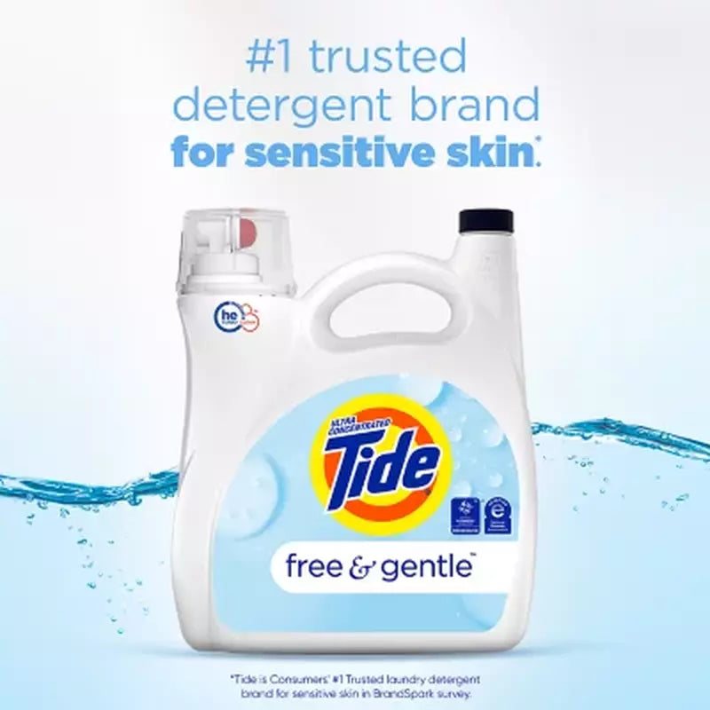 Tide Free & Gentle Liquid Laundry Detergent 170 fl. oz., 152 loads