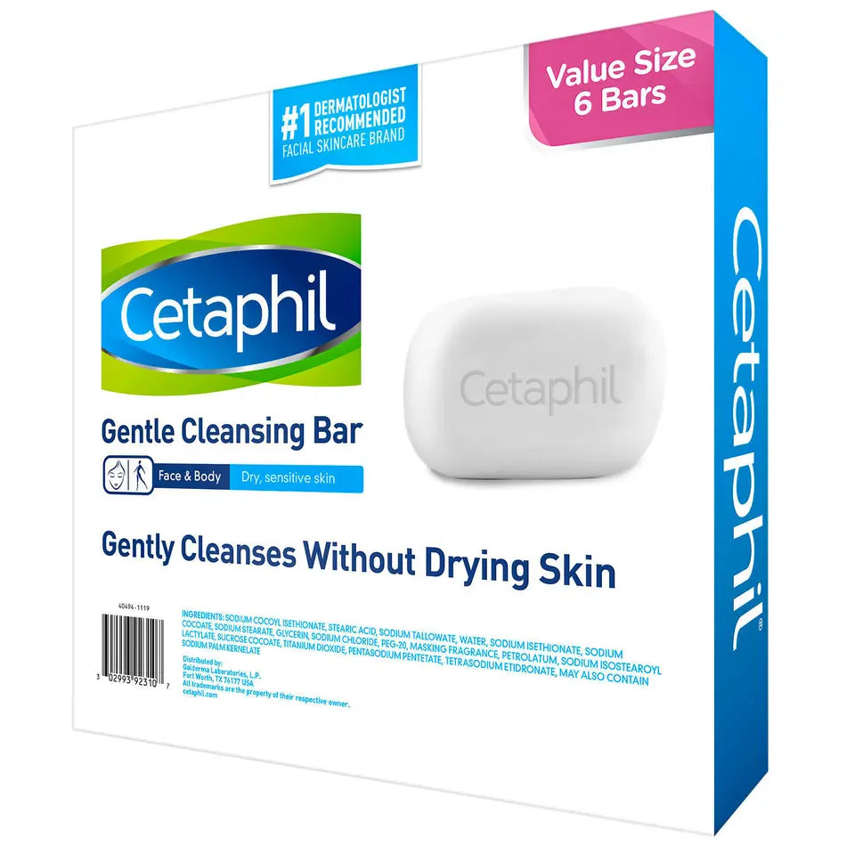 Cetaphil Gentle Cleansing Bar, 4.5 oz., 6 pk.