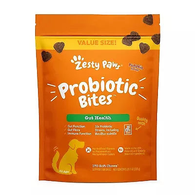 Zesty Paws Probiotic Bites, Pumpkin Flavored, 170 ct.