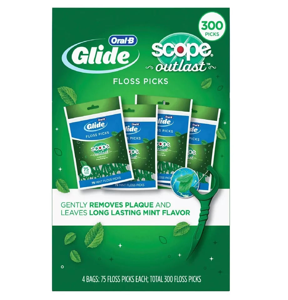 Oral-B Glide Floss Picks, Scope Outlast, 75 ct., 4 pk.