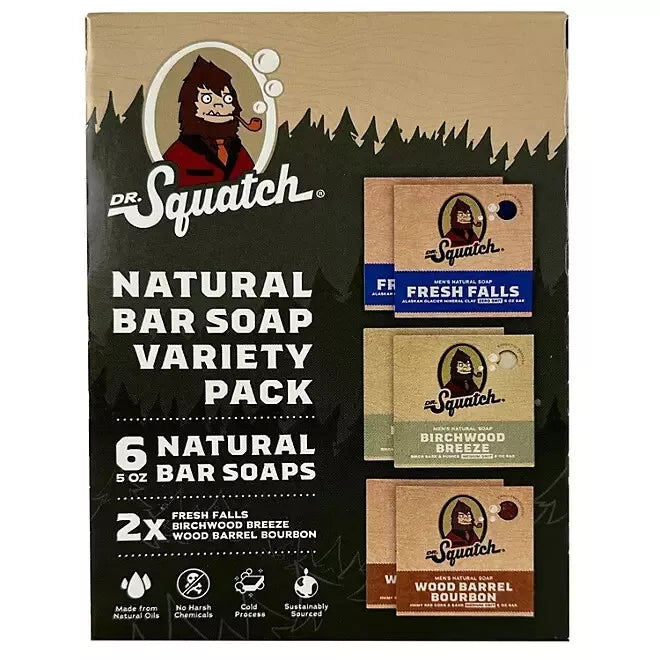 Dr. Squatch Natural Bar Soap, Variety Pack, 5 oz., 6 pk.