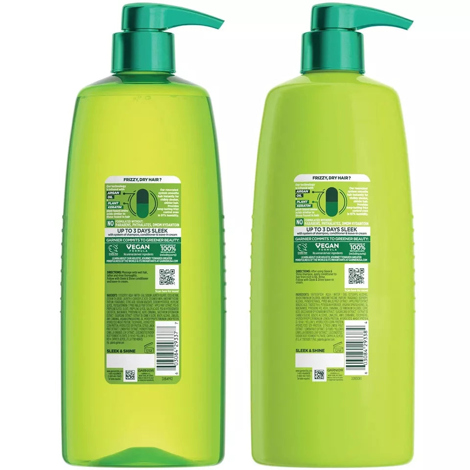 Garnier Fructis Sleek & Shine Shampoo & Conditioner, 40 fl. oz., 2 pk.