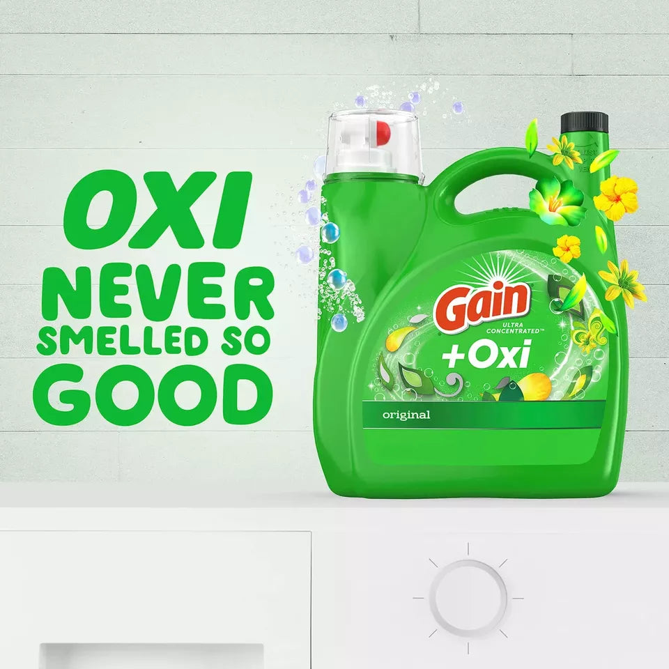 Gain + Oxi Liquid Laundry Detergent, Original, 159 Loads, 170 fl. oz.